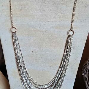 Kenneth Cole Multi Strand Gold Tone Chain Statement Necklace 22 Inch